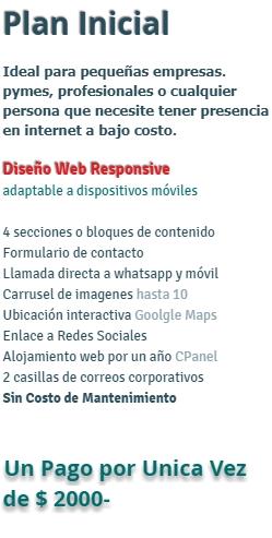 planes y costos web responsive